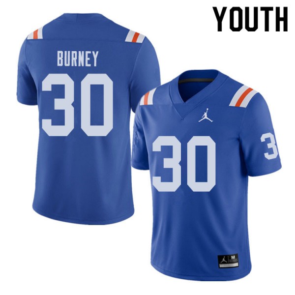 Jordan Brand Youth #30 Amari Burney Florida Gators Throwback Alternate College Football Jersey